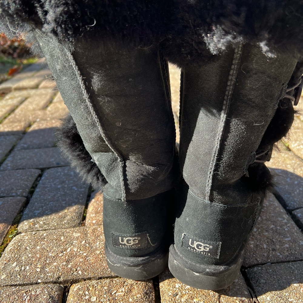 Ugg 3-Button Suede And Shearling Boots, Size 9. - image 3